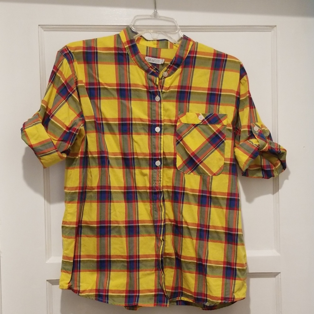 Button down plaid top